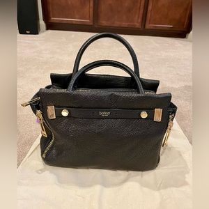 Botkier Black Leather Handbag with Crossbody Strap